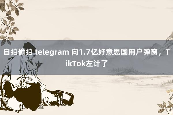 自拍偷拍 telegram 向1.7亿好意思国用户弹窗，TikTok左计了