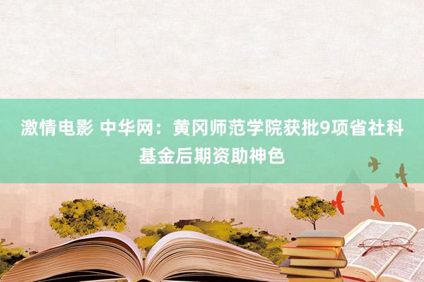 激情电影 中华网：黄冈师范学院获批9项省社科基金后期资助神色