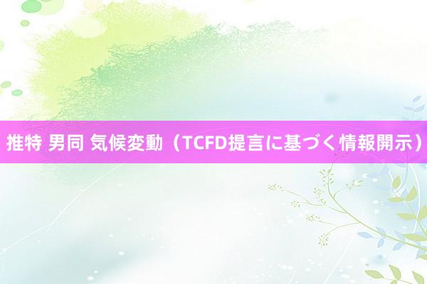 推特 男同 気候変動（TCFD提言に基づく情報開示）